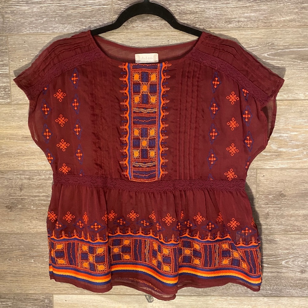 Altar'D State Sheer Red Top